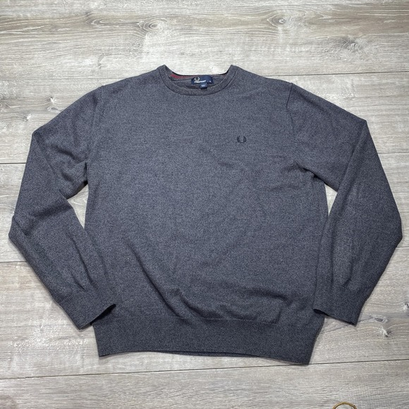 Fred Perry Sweater Mens XL Crewneck Pullover Merino Wool Classic Casual - Picture 1 of 9